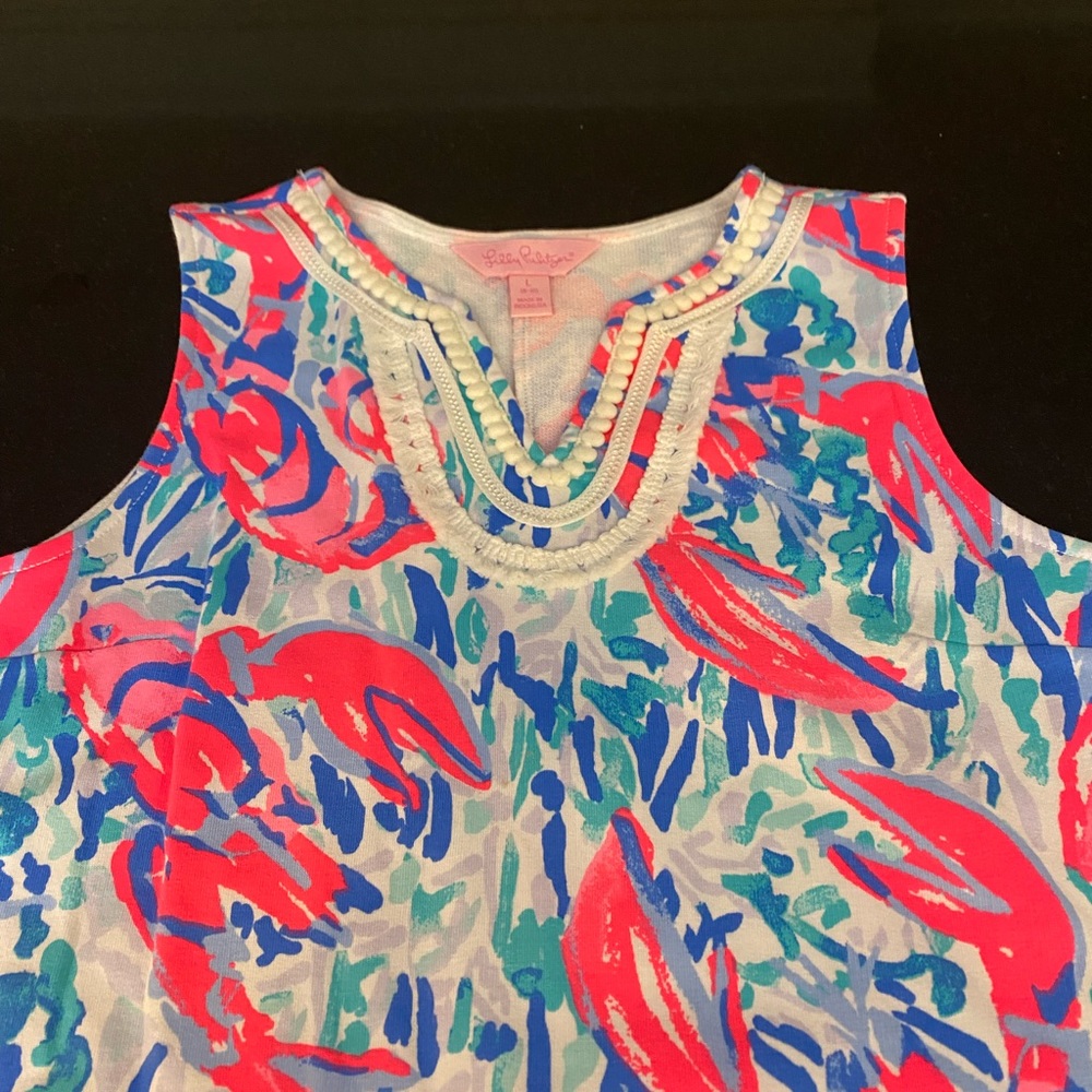 Lily Pulitzer Lobster Shift Dress YL (8-10)